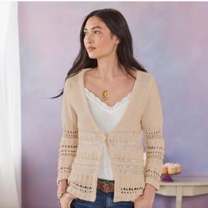 Sundance Cloudscape Button Front Cardigan Sweater in Tan